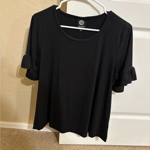 Elegant Black Ruffle Sleeve Top